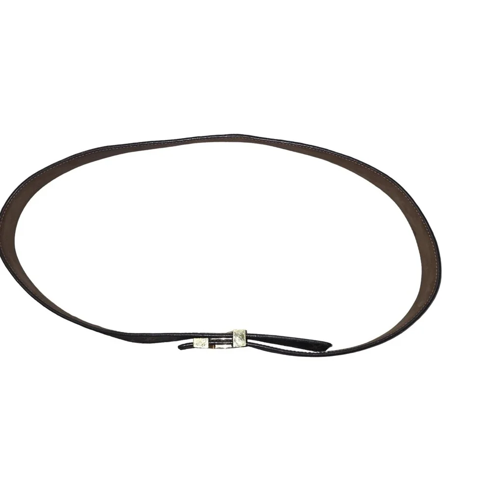 VALENTINO by MARIO VALENTINO Bessy Soave Logo Embossed Leather Belt Size XL